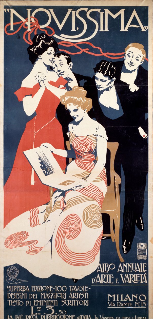 Reklameplakat for Novissima, Arts and letters magazine, ca. 1920 av Aleardo Terzi