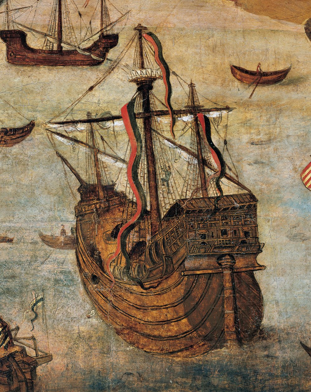 Spansk Caravel (detalj fra Virgin of the Navigators) av Alejo Fernandez