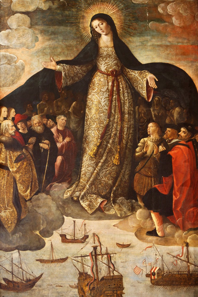 Virgin of the Mareantes altertavle (detalj) av Alejo Fernandez