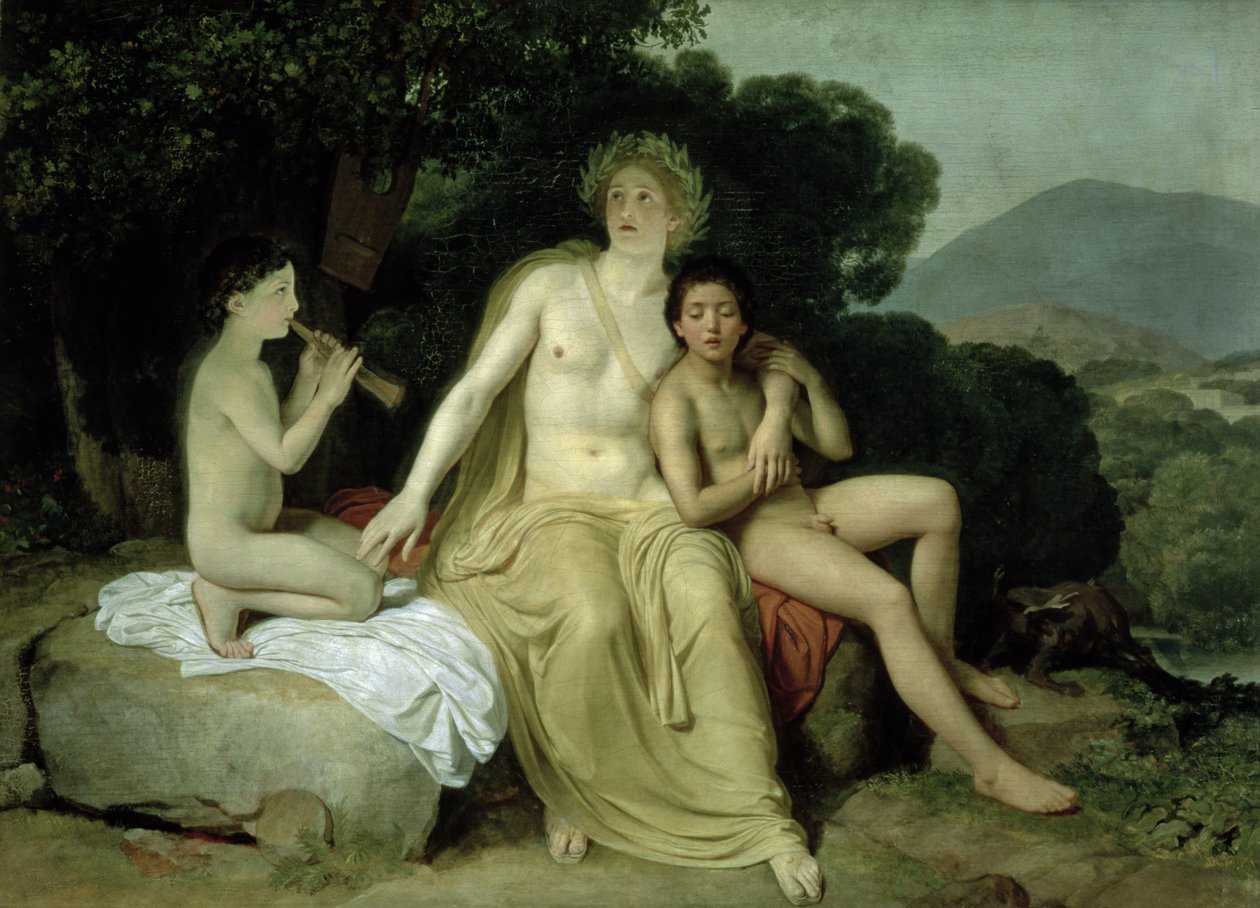 Apollo med Hyacinthus og Cyparissus synger og spiller, 1831-34 av Aleksander Ivanov