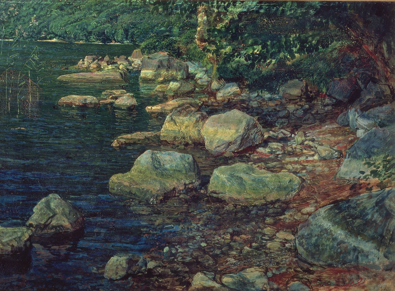 Elvescene i Palazzuolo (olje på papir) av Aleksandr Andreevich Ivanov