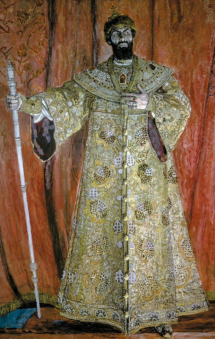 Portrett av Feodor Chaliapin som Boris Godunov av Aleksandr Jakovlevic Golovin