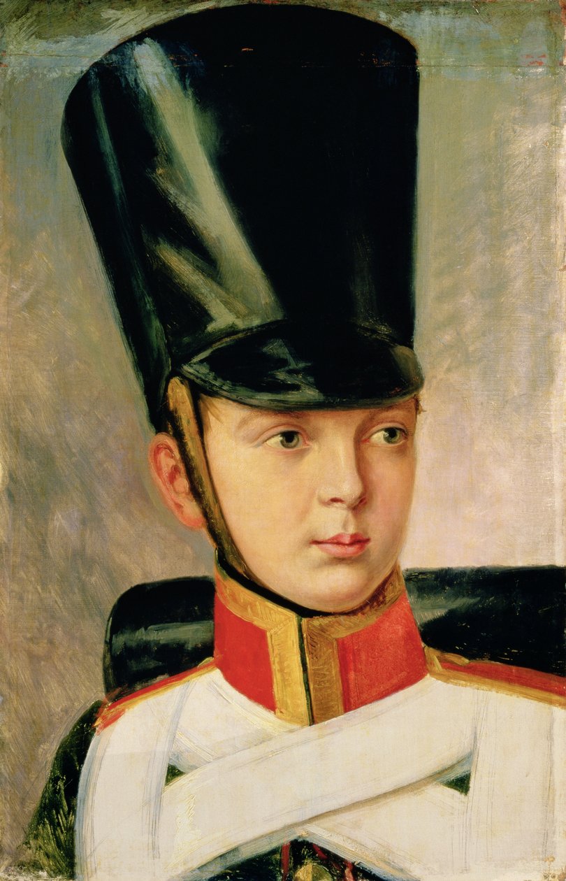 Portrett av kronprins Alexander Nikolayevich (1818-81), 1830 av Aleksandr Ivanovic Zauervejd