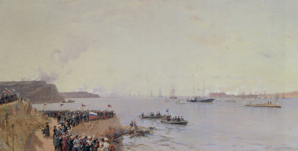 Ankomst av keiser Alexander III (1845-94) til Sevastopol, 1887 av Aleksandr Karlovich Beggrov