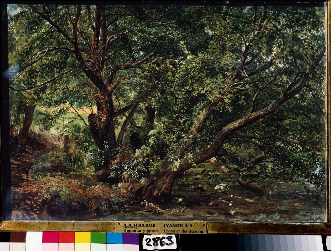 ""Elvens trær"" Maleri av Alexander Ivanov (1806-1858) 1837 Statens russiske museum, St. Petersburg av Aleksandr Andreevich Ivanov