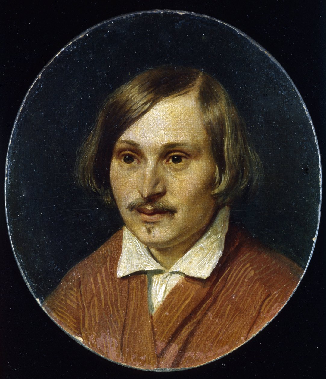 Portrett av forfatteren Nicolas Gogol (1809-1852) (Portrett av forfatteren Nikolai Gogol). Maleri av Alexander Andreyevich Ivanov (1806-1858), olje på lerret av Aleksandr Andreevich Ivanov