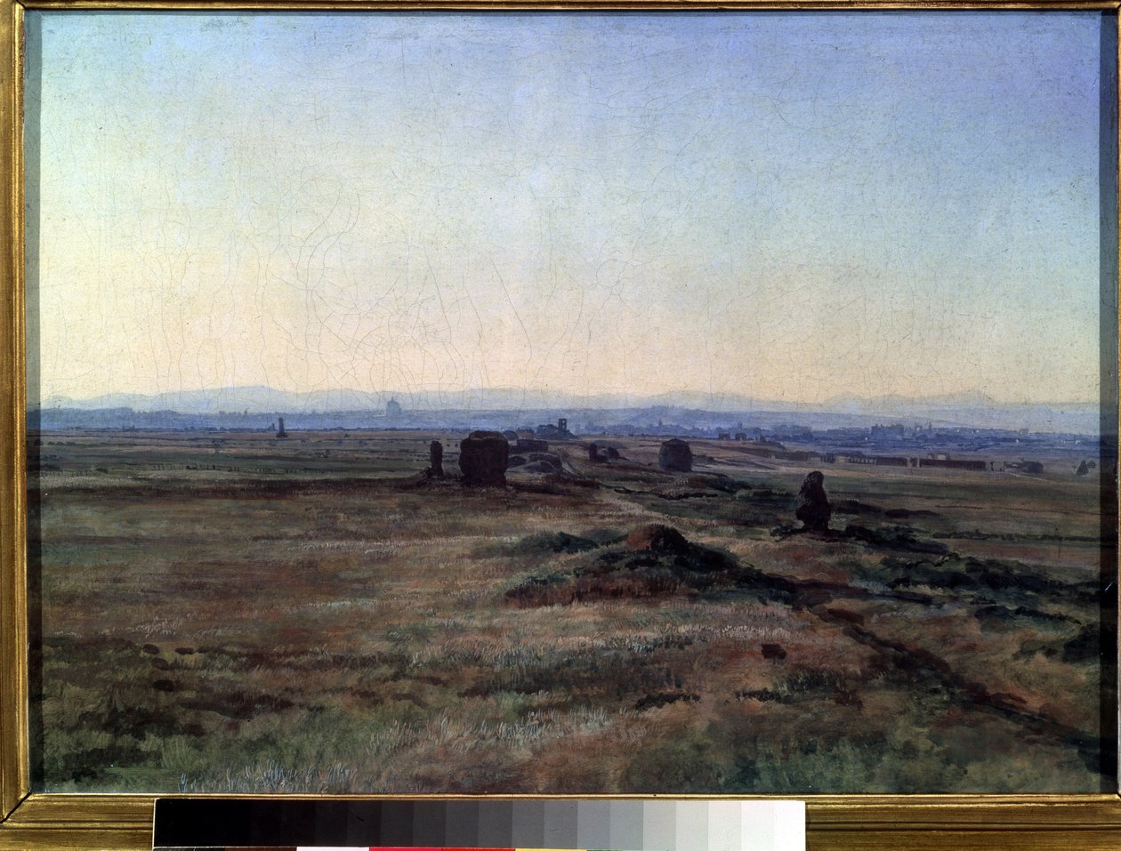 ""Utsikt over Via Appia (Appian Way) ved solnedgang"" Maleri av Alexander Ivanov (1806-1858) 1845 State Tretyakov Gallery, Moskva av Aleksandr Andreevich Ivanov