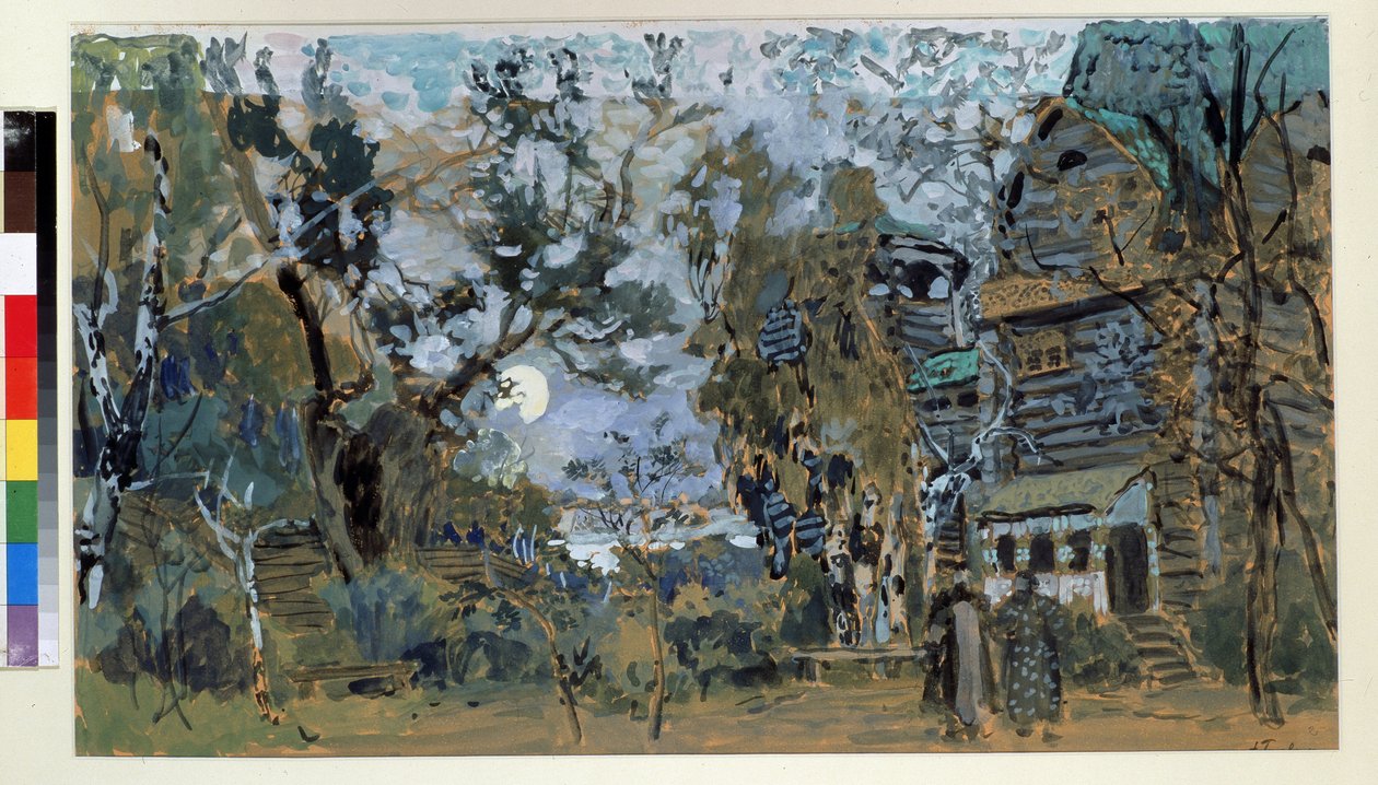 Forberedende sett for operaen The Pskovitaine (Jomfruen av Pskov) av Nicholas Rimsky Korsakov (Rimsky-Korsakov) (1844-1908) ( Scenedesign for operaen Pskov Maiden, av N.Rimsky Korsakov (Rimsky-Korsakov). Verk av Alexander Yakvlevic av Aleksandr Jakovlevic Golovin