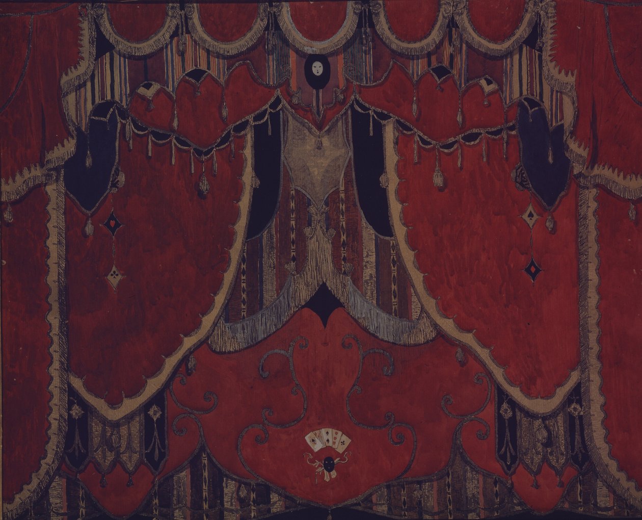 Design av hovedgardin for teaterstykket Maskeraden av M. Lermontov, 1917 av Aleksandr Jakovlevic Golovin