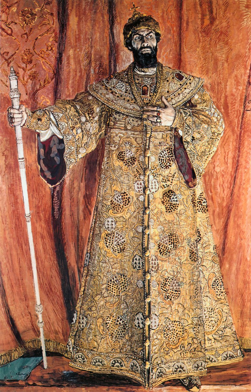 Feodor Chaliapin som Boris Godunov i Mussorgskys Boris Godunov av Aleksandr Jakovlevic Golovin