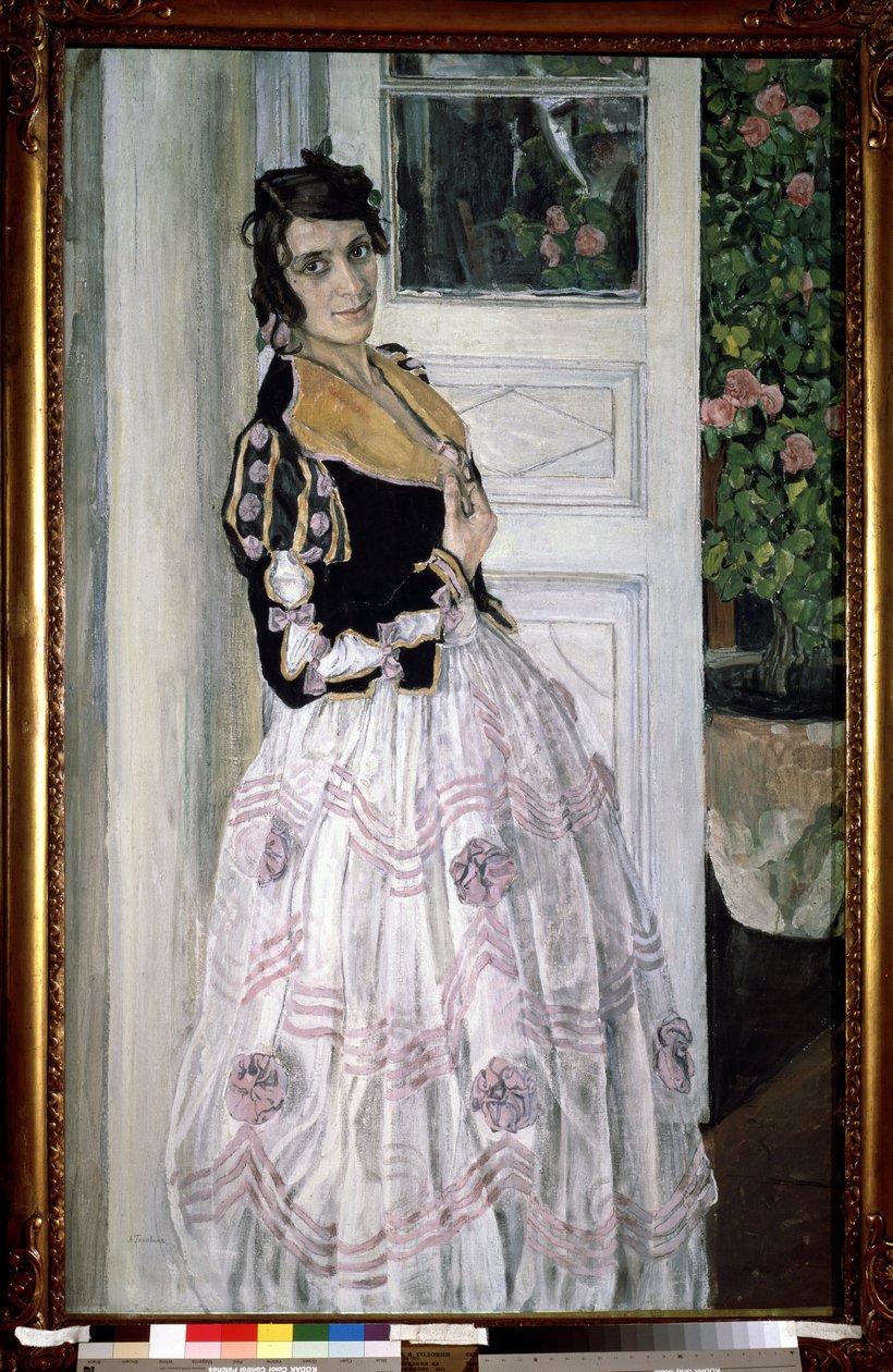 "Ung spansk kvinne på balkongen" Maleri av Alexander Yakovlevich Golovin (Alexander Golovin) (1863-1930) 1911 Statens russiske museum, St. Petersburg av Aleksandr Jakovlevic Golovin