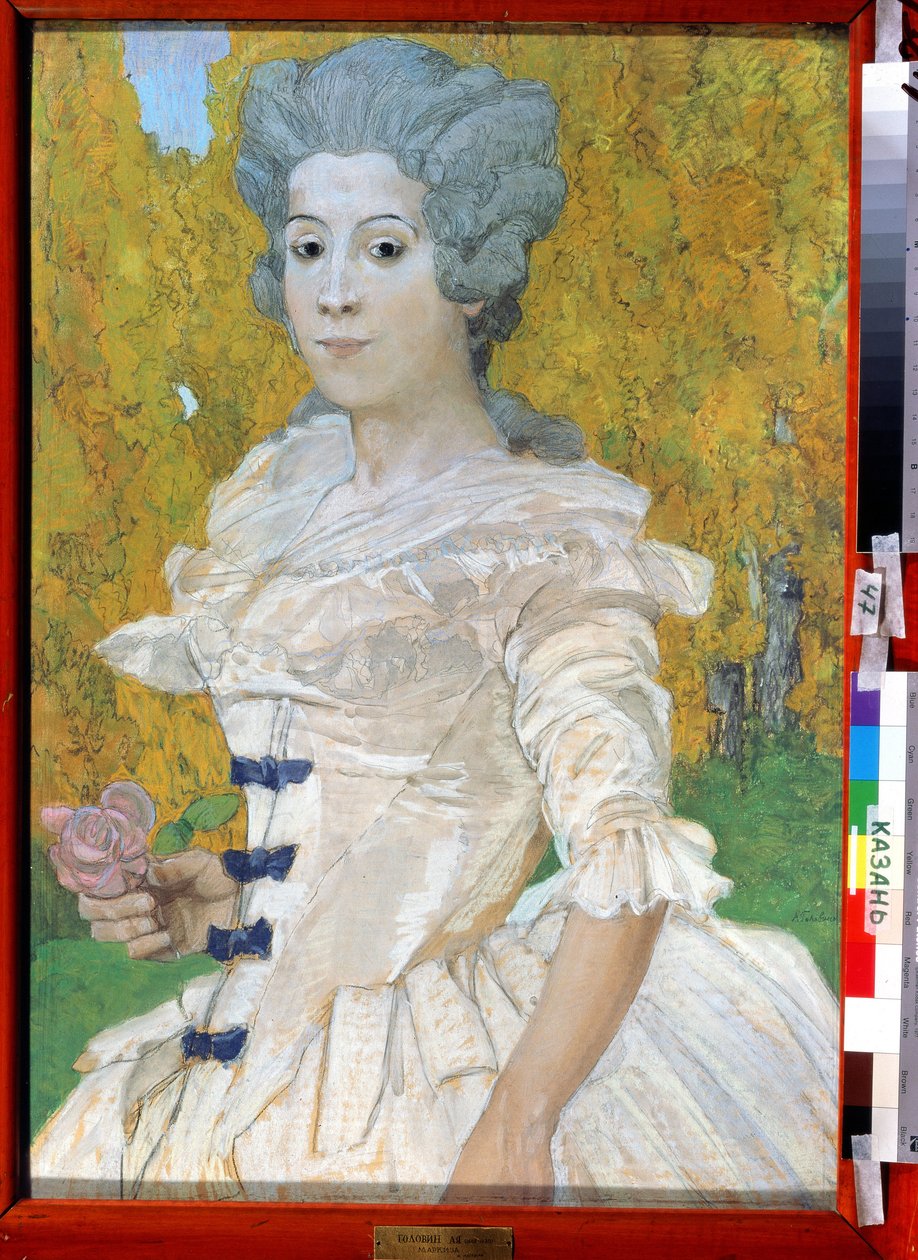 ""Portrait de marquise"" Peinture av Alexander Yakovlevich Golovin (Alexandre Golovine) (1863-1930) 1908 Statens kunstmuseum i Tatarstan, Kazan av Aleksandr Jakovlevic Golovin