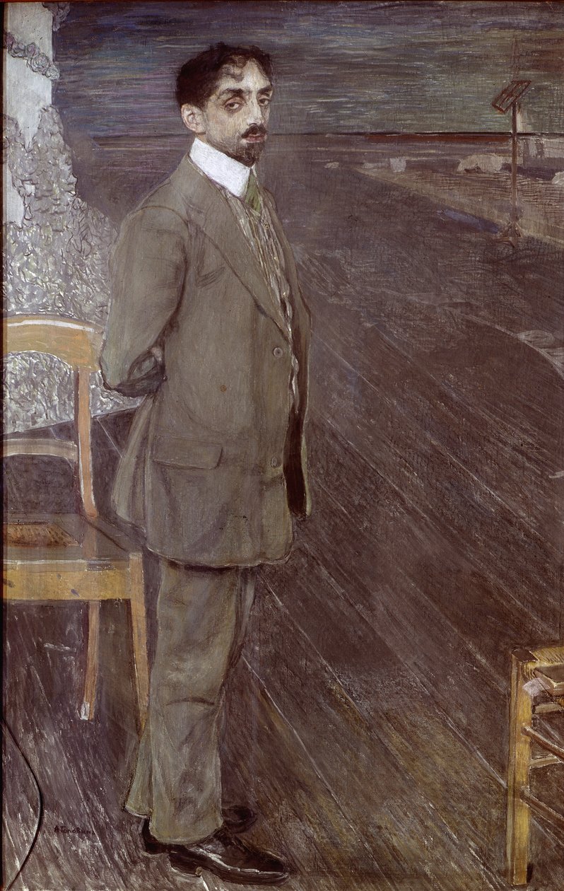 Portrett av Mikhail Kuzmin, 1910 (tempera og pastell på lerret) av Aleksandr Jakovlevic Golovin