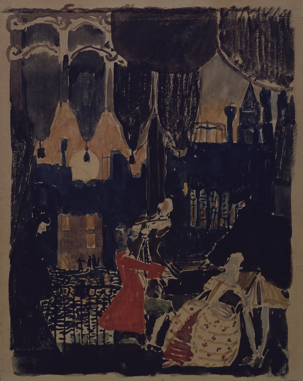 Scenografi for operaen Mozart og Salieri av N. Rimski-Korsakov, 1902 av Aleksandr Jakovlevic Golovin