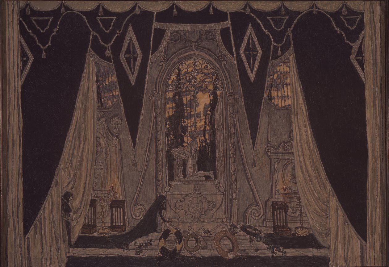 Scenografi for stykket Don Juan av J.-B. Molliére, 1910 av Aleksandr Jakovlevic Golovin