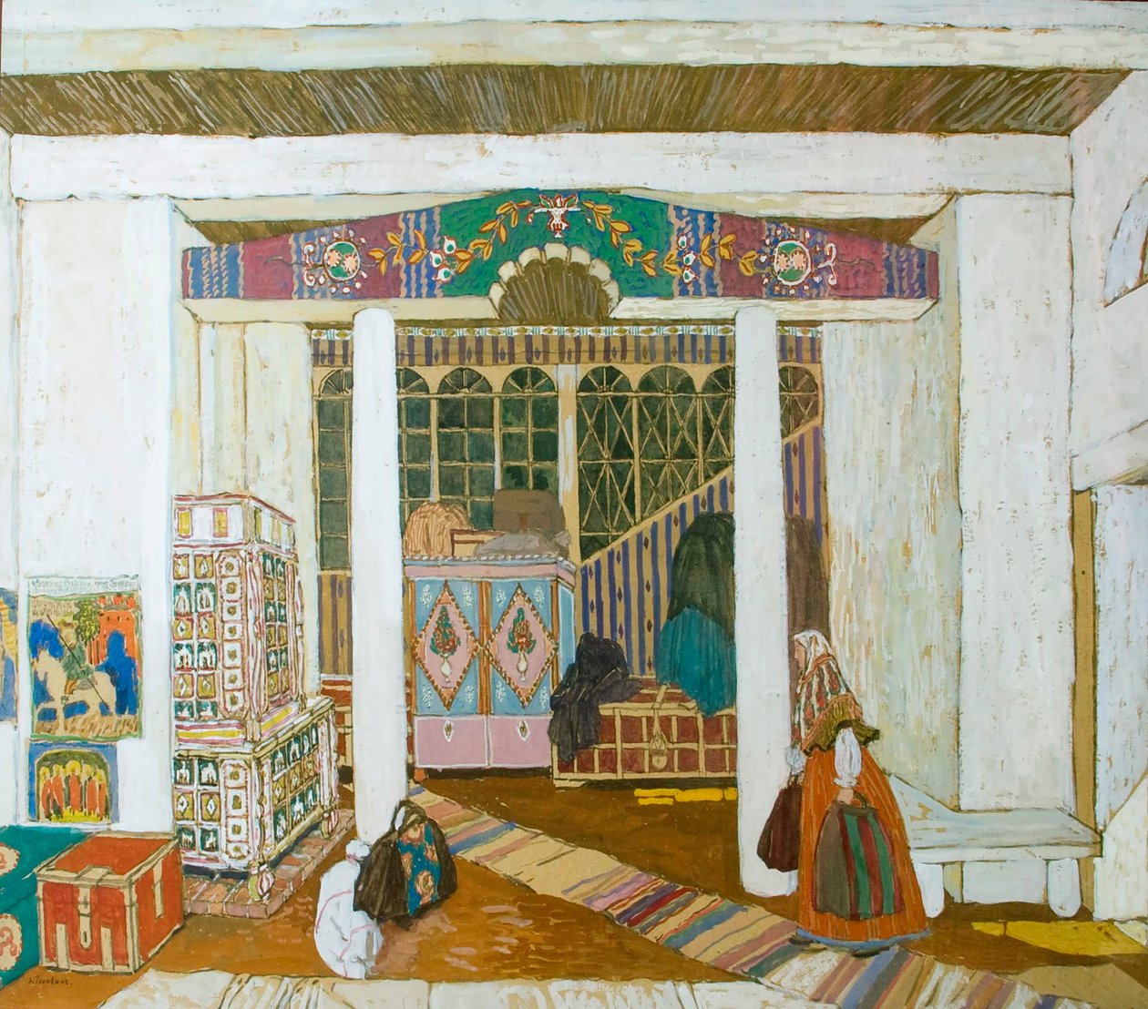 Scenedesign for stykket The Storm, av Alexander Ostrovsky, 1916. av Aleksandr Jakovlevic Golovin