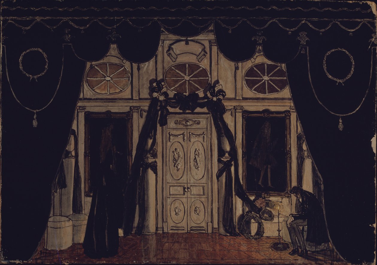 Scenedesign for teaterstykket The Masquerade av M. Lermontov, 1917 av Aleksandr Jakovlevic Golovin