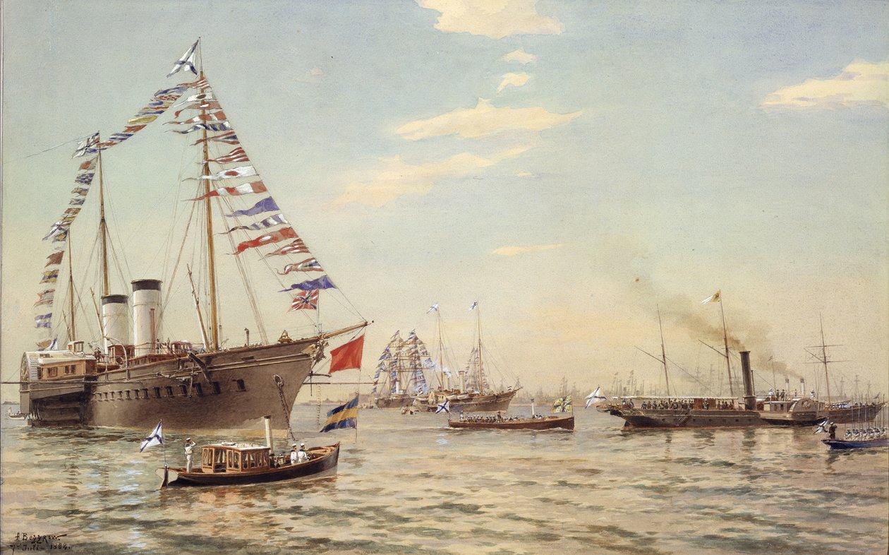 Den tyske keiseren William II besøkte Kronstadt i juli 1888, 1888 av Aleksandr Karlovich Beggrov