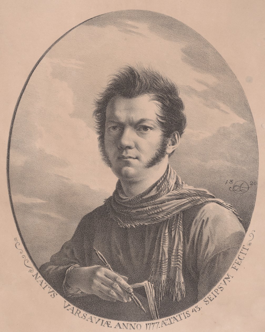 Selvportrett med album og penn, 1819., 1819. av Aleksandr Orlovsky