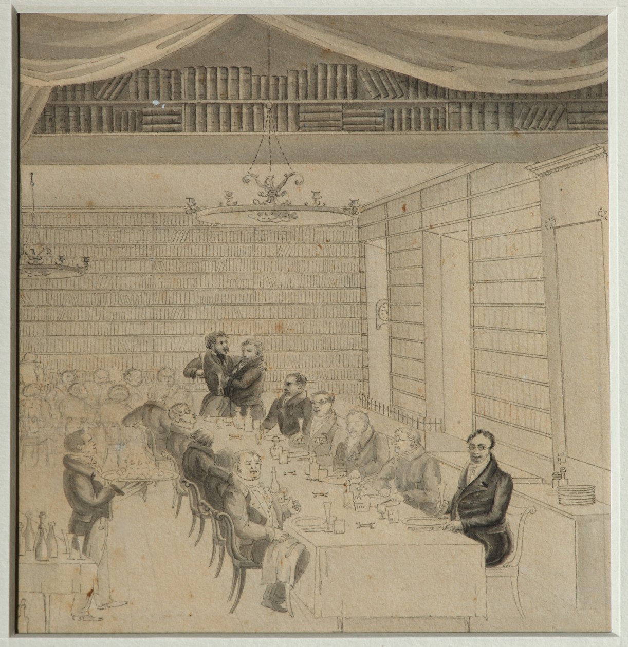 Litterær fest i bokhandelen til Aleksander Smirdin, 1832 av Aleksandr Pavlovich Bryullov