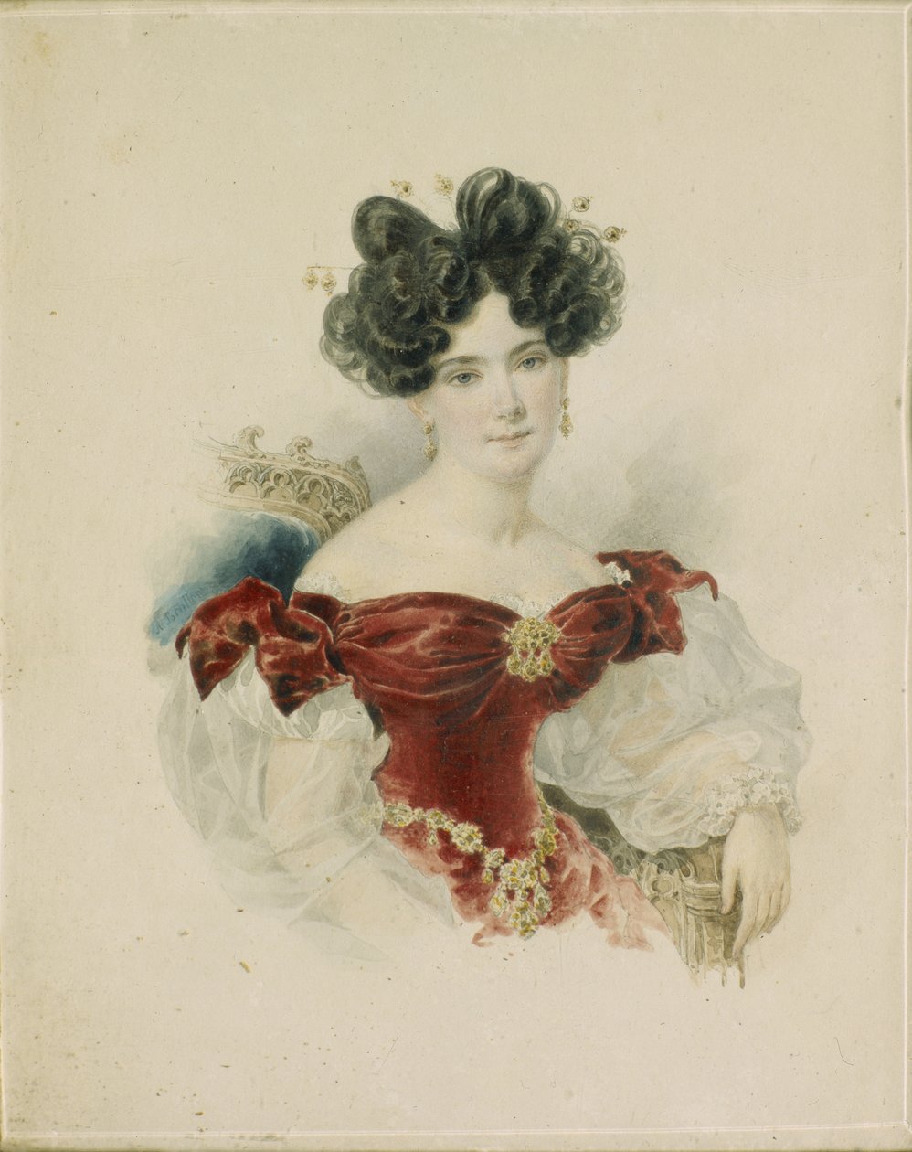 Portrett av prinsesse Natalia Viktorovna Kochubey, født Kochubey 1800-1854, 1830-tallet av Aleksandr Pavlovich Bryullov
