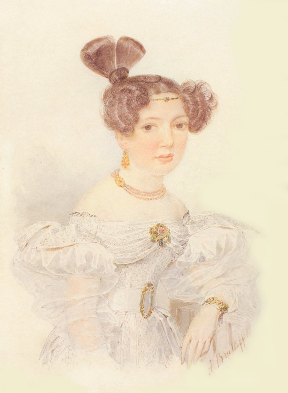 Portrett av Ekaterina Ivanovna Zagryazhskaya 1779-1842 av Aleksandr Pavlovich Bryullov