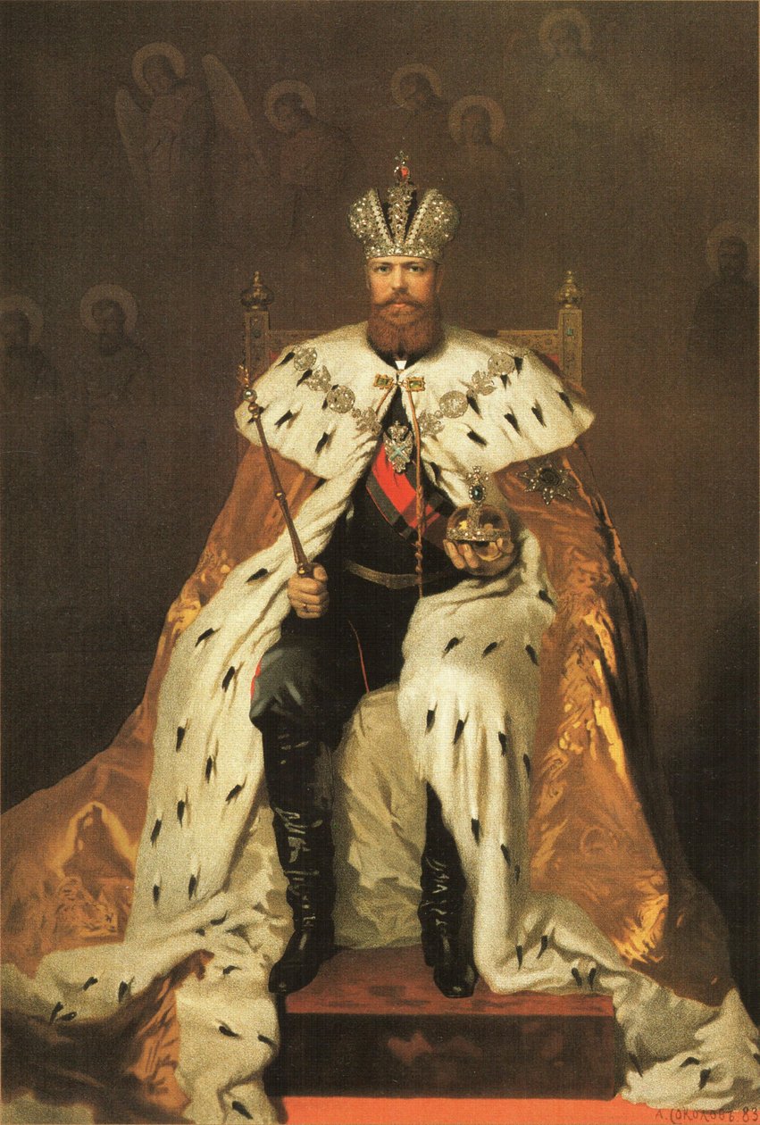 Portrett av Alexander III av Russland (1845-1894) av Aleksandr Petrovic Sokolov
