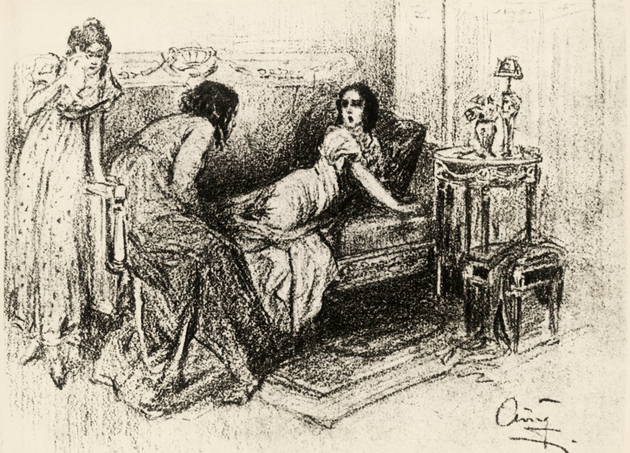 Illustrasjon til "Krig og fred", av Leo Tolstoy (litho) av Aleksandrs Apsit