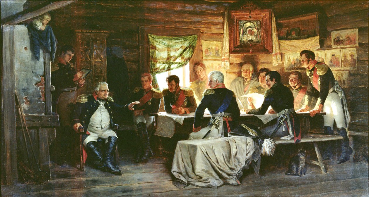 Krigsrådet i Fili i 1812, 1882 av Aleksei Danilovich Kivshenko
