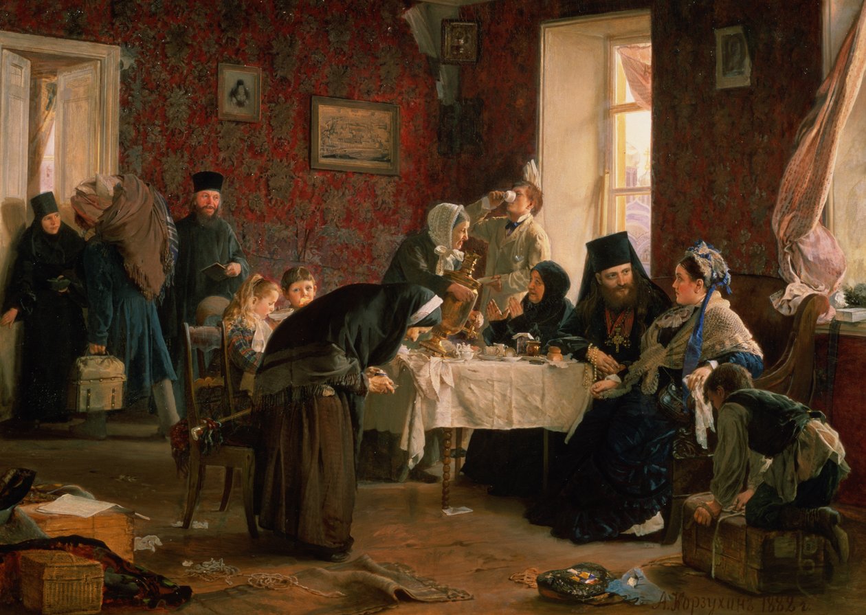 I Klostergjestehuset av Aleksei Ivanovich Korzukhin