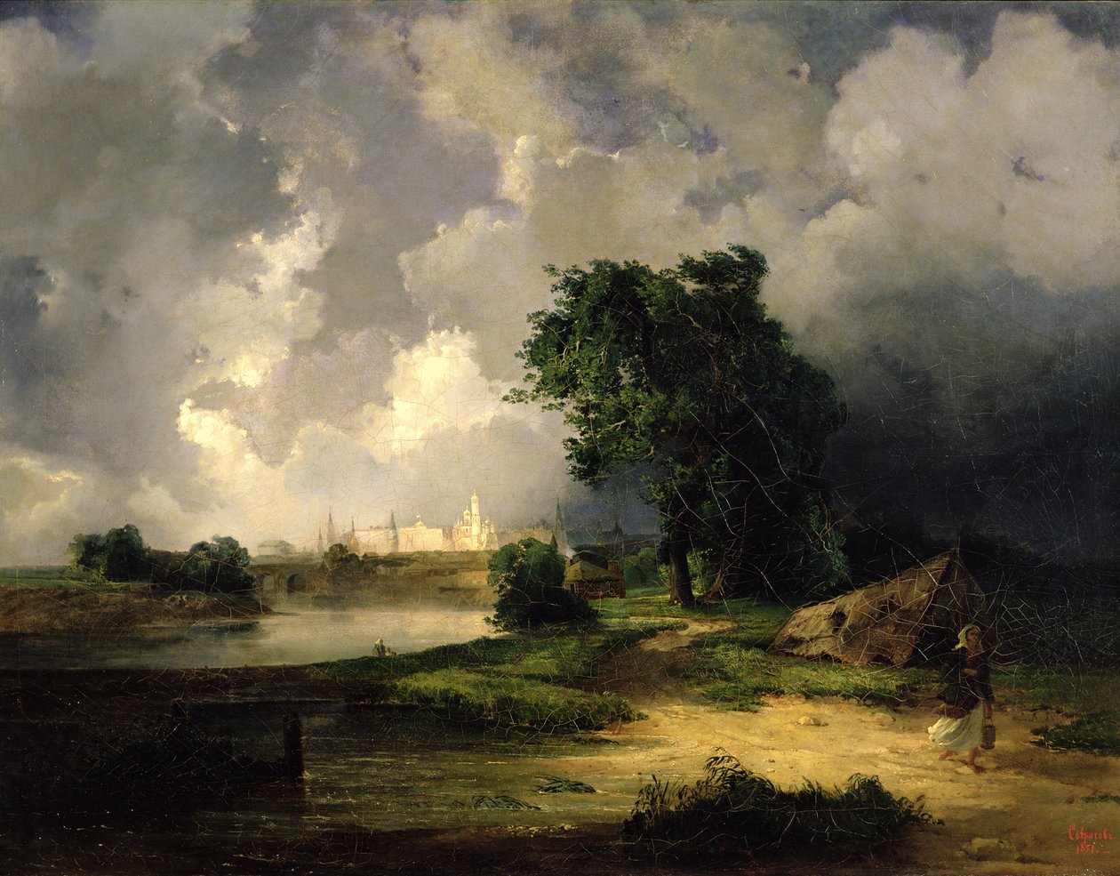 Utsikt over Kreml i dårlig vær, 1851 av Alexei Kondratjewitsch Sawrassow
