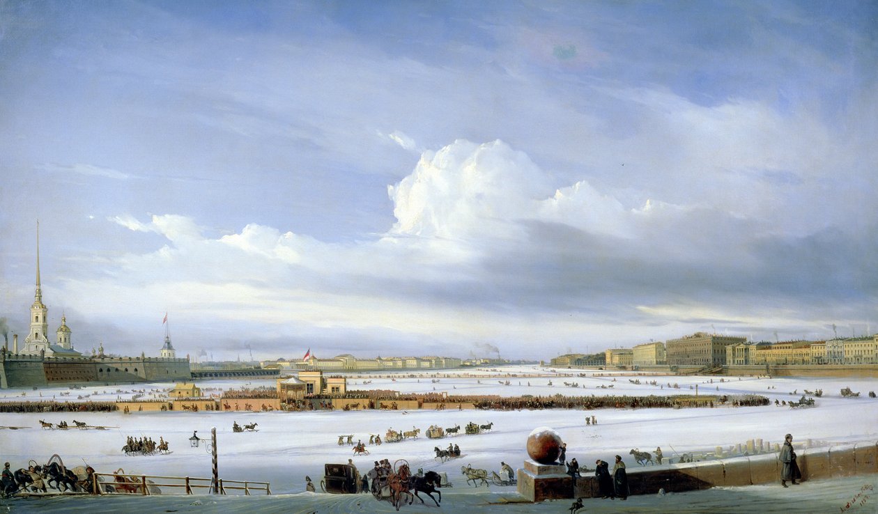 Kjører på Neva, 1854 av Aleksei Petrovich Bogolyubov