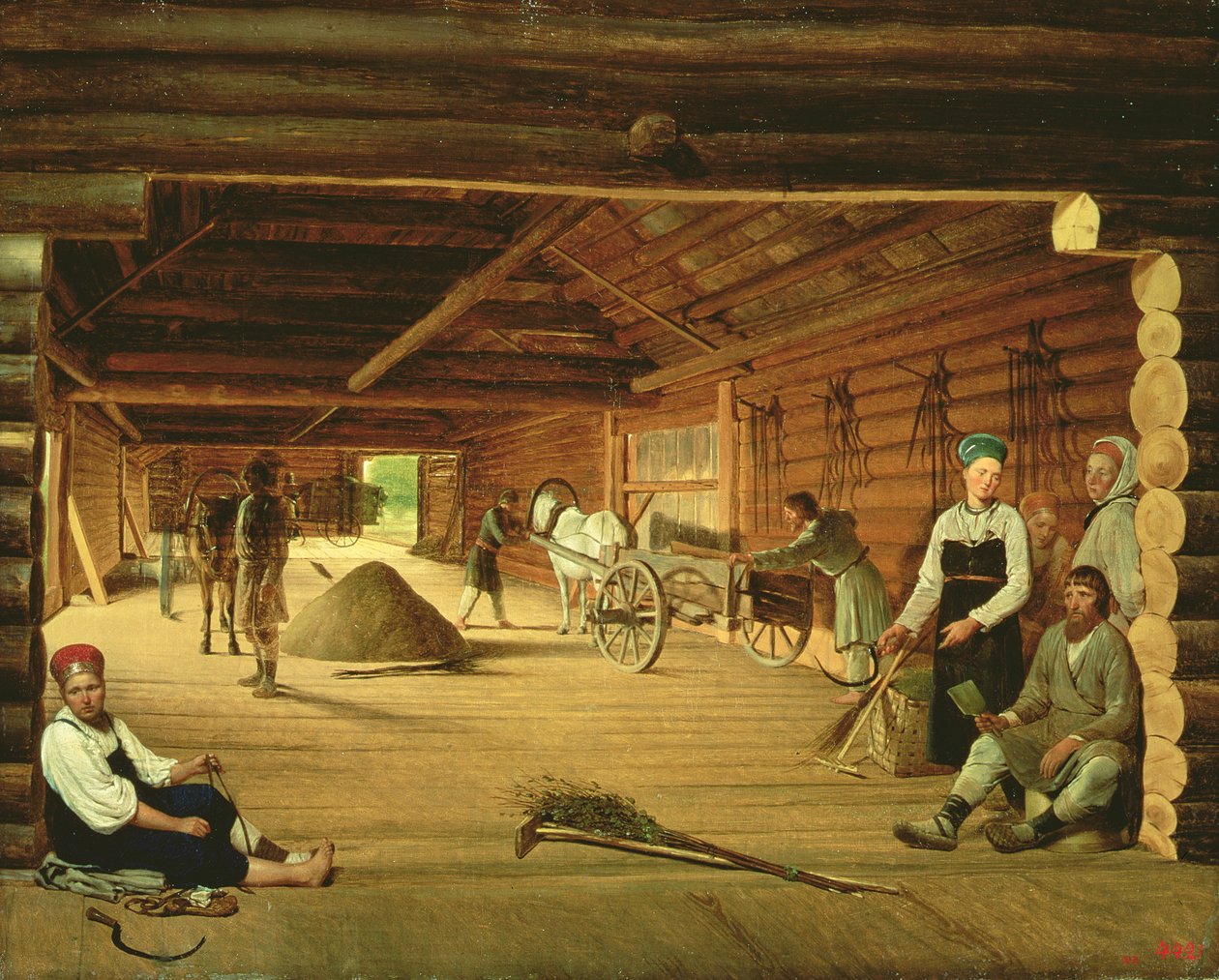 Treskeplassen, 1821 av Aleksei Gavrilovich Venetsianov