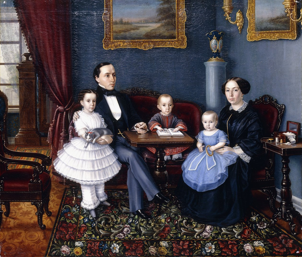 Portrett av en ung familie, 1855 av Aleksei Iagodnikov