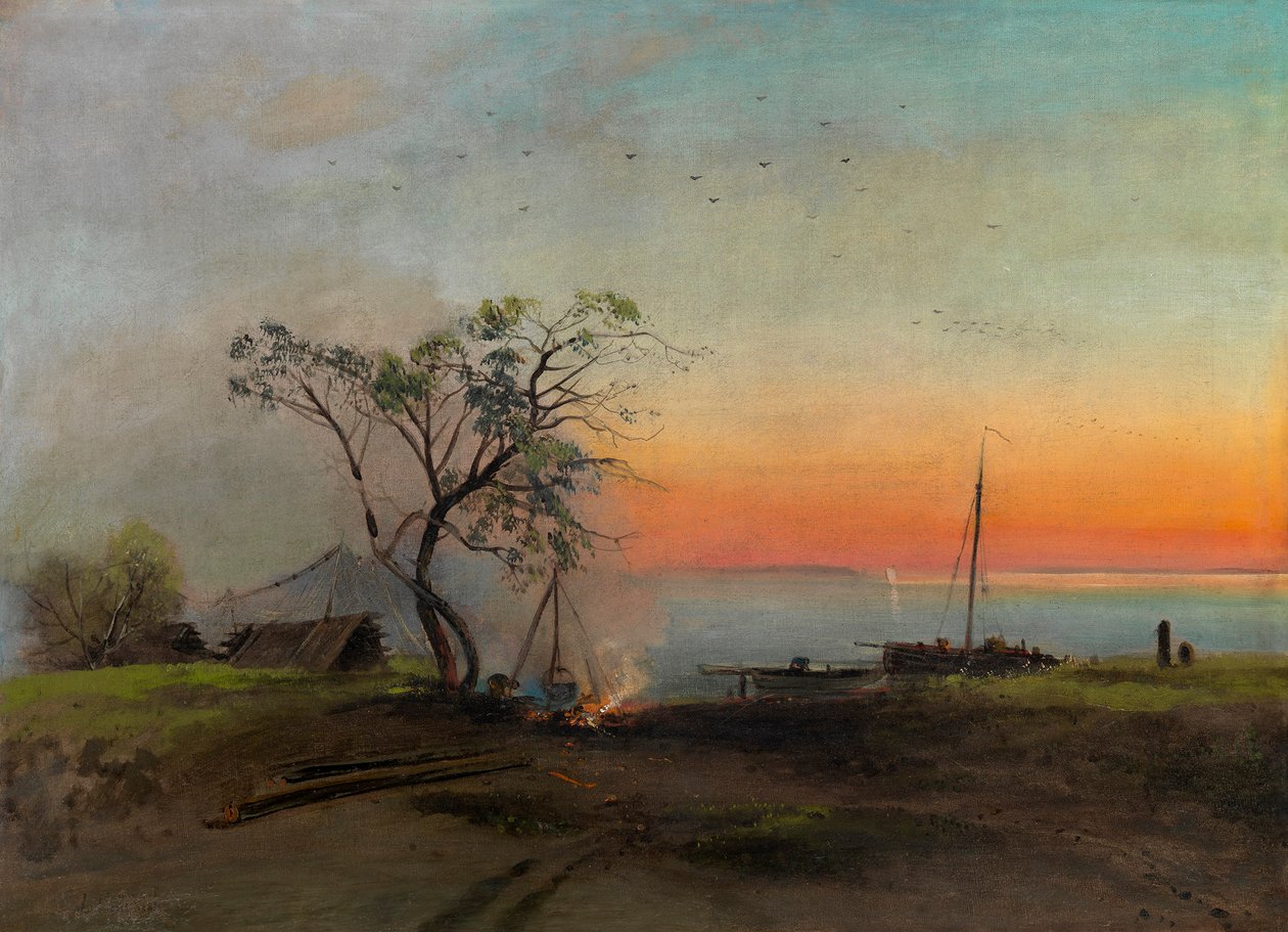 Fiskere på Volga. av Alexei Kondratjewitsch Sawrassow