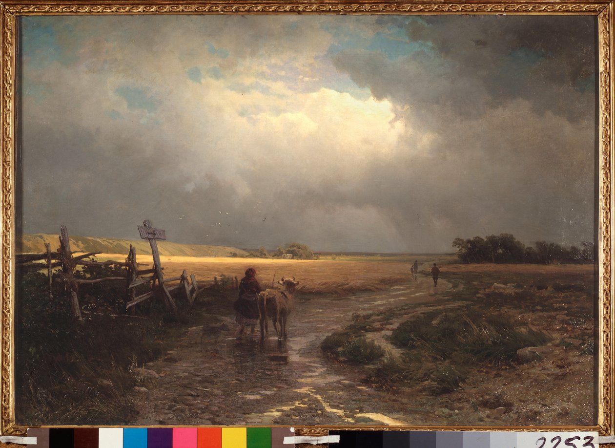 The Thaw (Thaw) - Maleri av Alexei Kondratyevich Savrasov (Savrasov) (1830-1897), olje på lerret av Alexei Kondratjewitsch Sawrassow