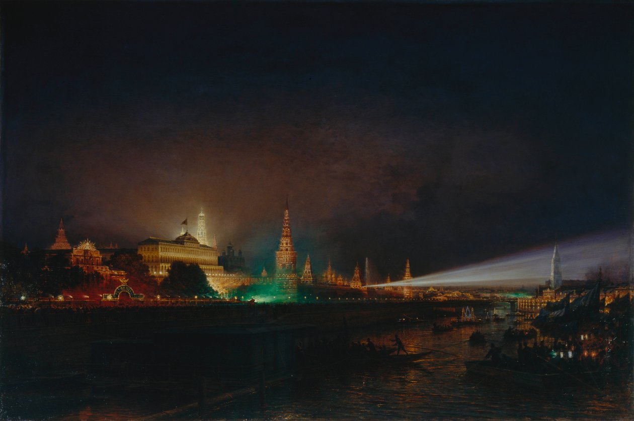 Belysning av Kreml i Moskva, 1883 av Aleksei Petrovich Bogolyubov