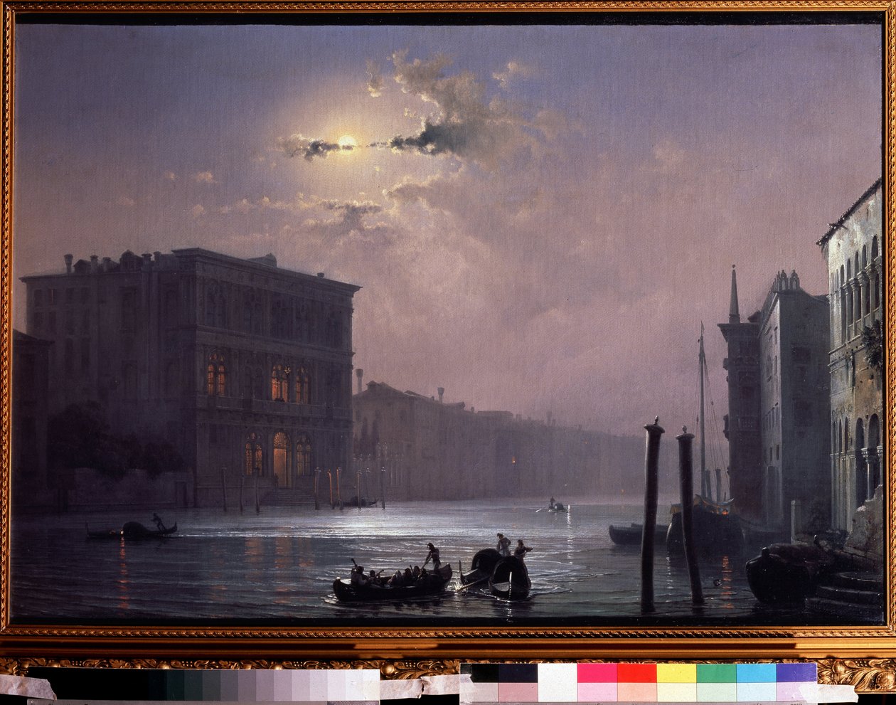 The Grand Canal in Venezia (Italia (The Grand Canal in Venice). Maleri av Alexei Petrovich Bogolyubov (Bogoliubov eller Bogoliubov) (1824-1896). Olje på lerret, etter 1854, 63,8 x 90,5 cm, russisk kunst. State V. Tropinin Museum, Moskva. av Aleksei Petrovich Bogolyubov
