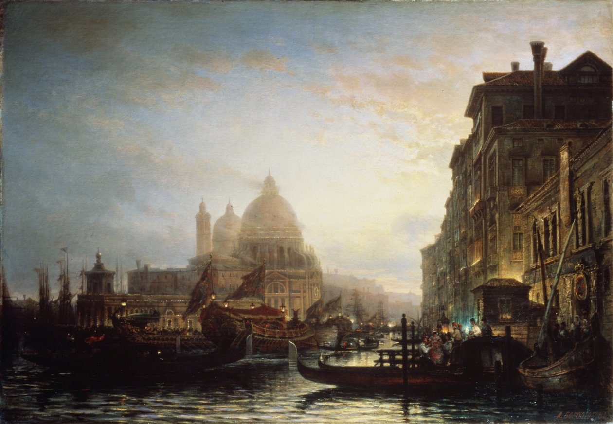 Venezia om natten, 1856 av Aleksei Petrovich Bogolyubov