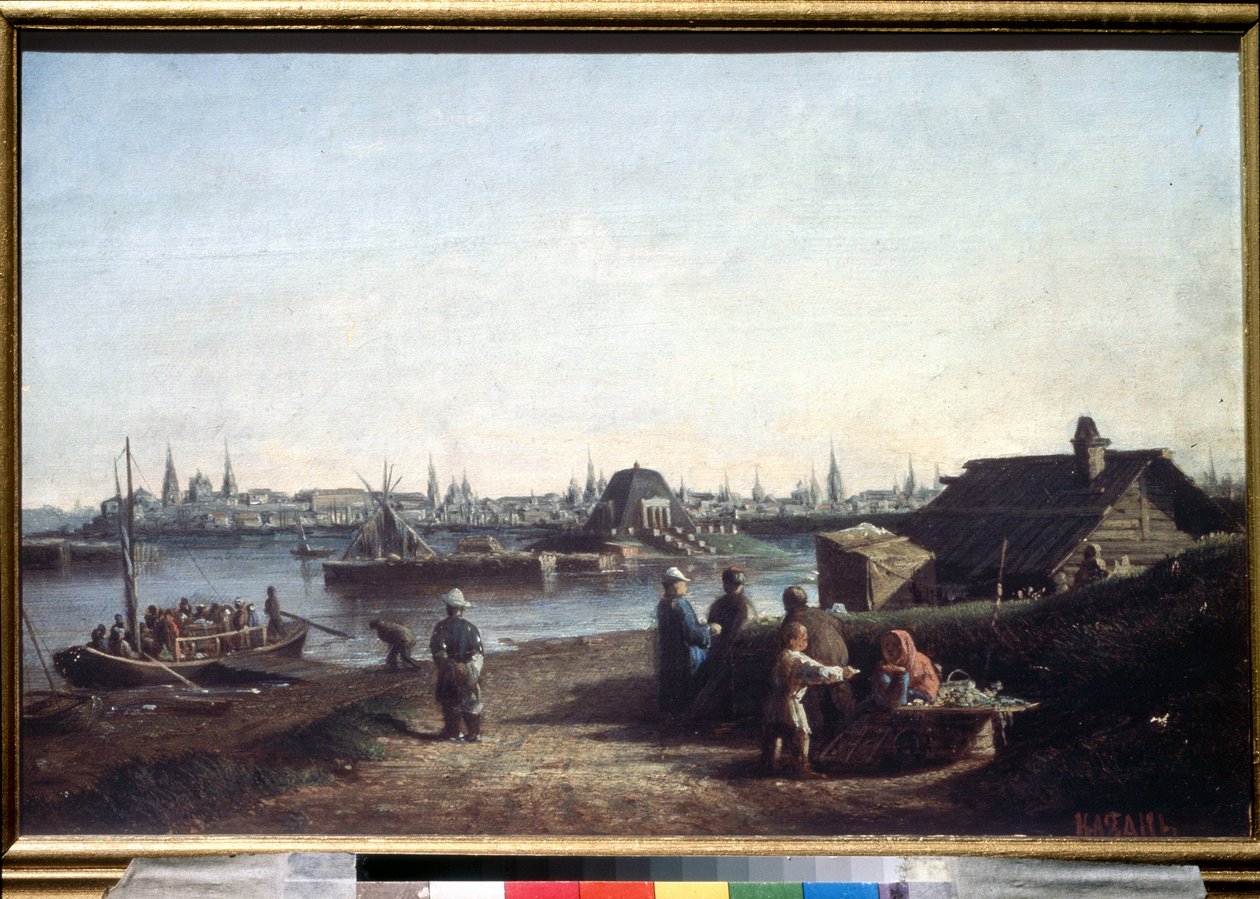 ""Utsikt over byen Kazan ved Volga i Russland"" Maleri av Alexei Petrovich Bogolyubov (Bogoliubov eller Bogoliubov) (1824-1896) 1861 Statens russiske museum, St. Petersburg av Aleksei Petrovich Bogolyubov