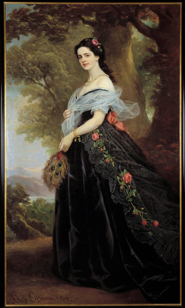 Portrett av grevinnen Juliette Cotti Maleri av Alexandro Ossani (1800-tallet) 1869 Firenze museum for moderne kunst av Alessando Ossani