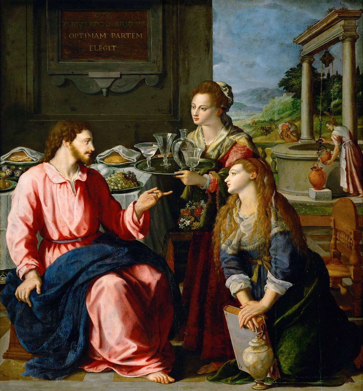 Kristus med Maria og Martha av Alessandro Allori