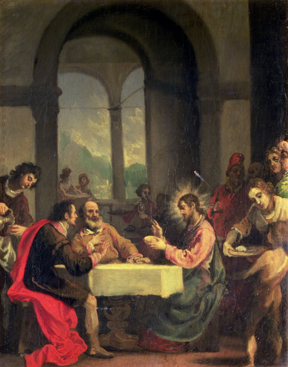 Nattverd i Emmaus, ca. 1600-05 av Alessandro Allori