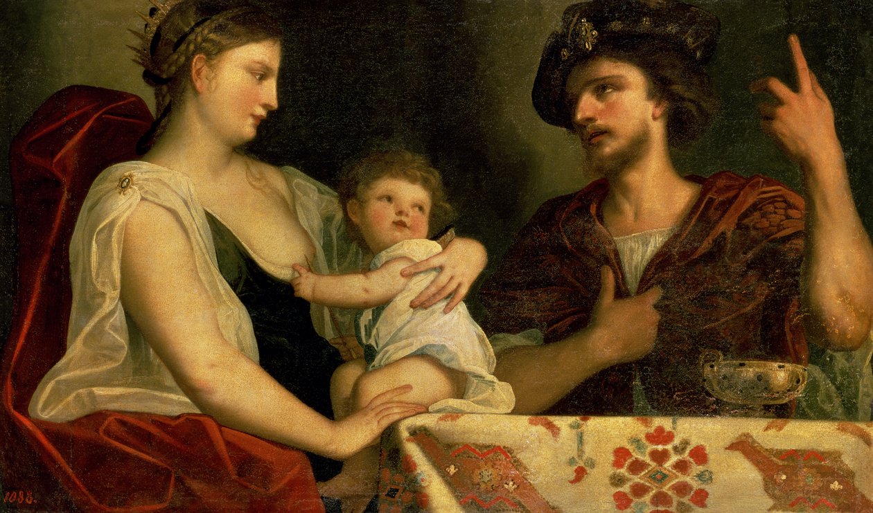 Eumenes (ca. 362-316 f.Kr.) og Roxana (d.c. 310 f.Kr.) av Alessandro Padovanino