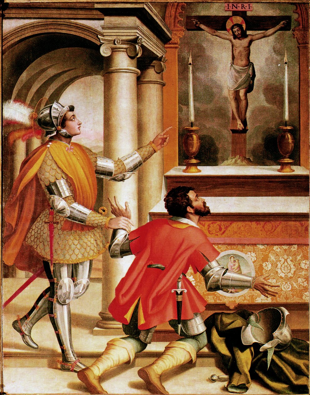 San Giovanni Gualberto og drapsmannen på broren foran korsfestet i San Miniato av Alessandro Pieroni