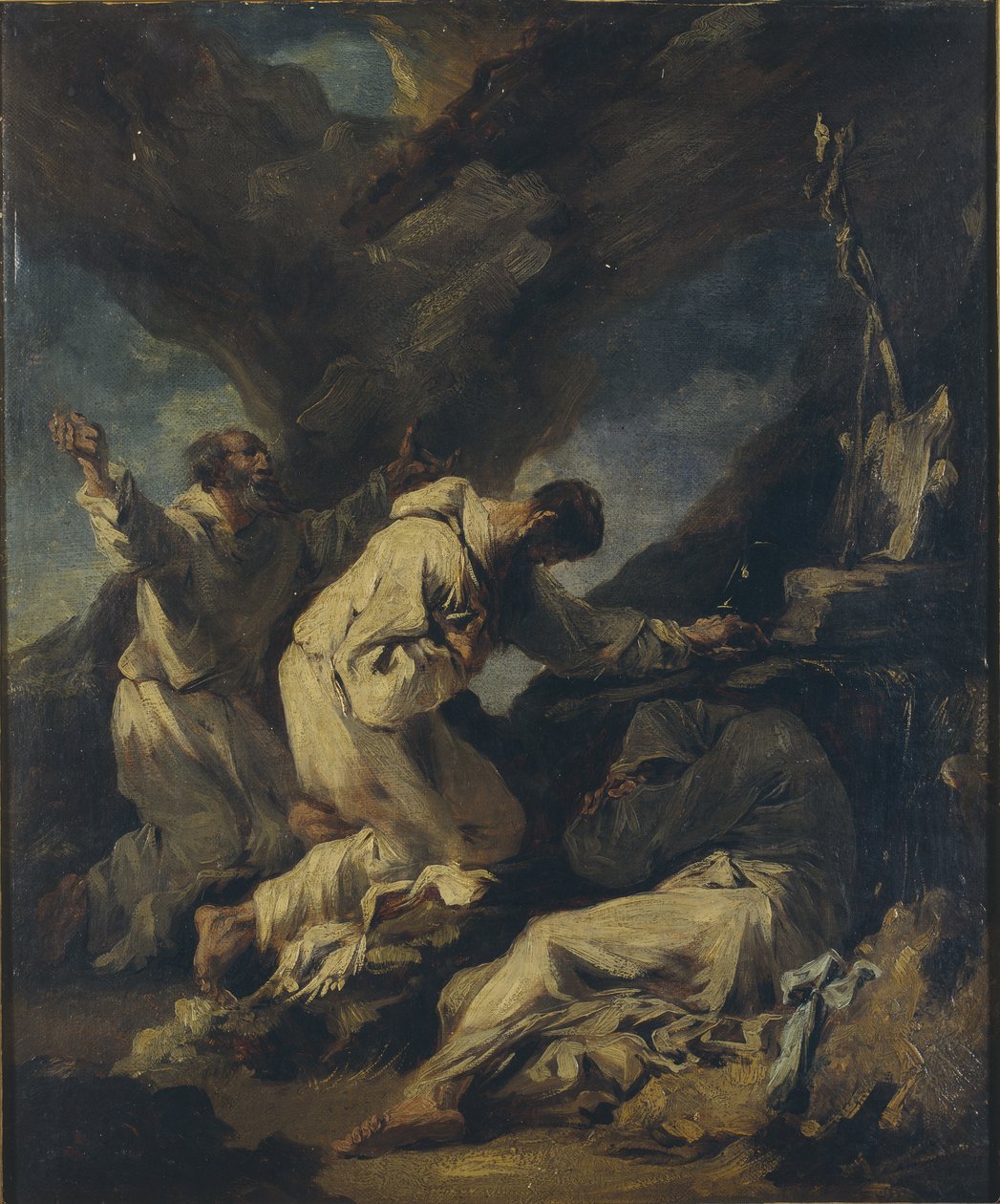 Camaldolese munker i ekstatisk bønn (olje på lerret) av Alessandro (studio of) Magnasco