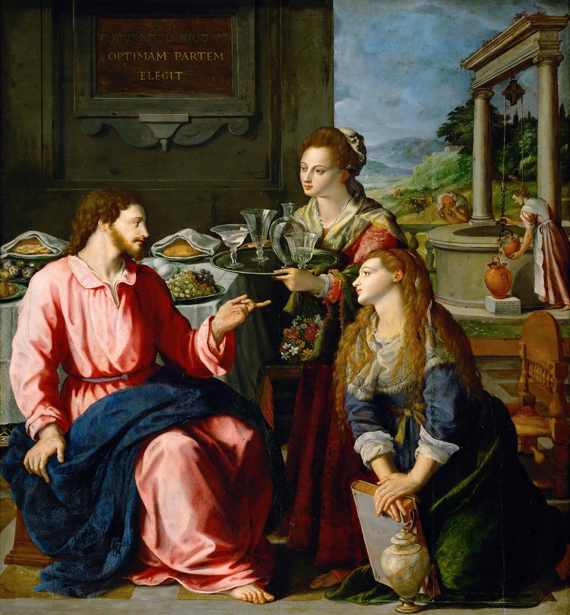 Kristus i huset til Marta og Maria, 1605 av Alessandro Allori
