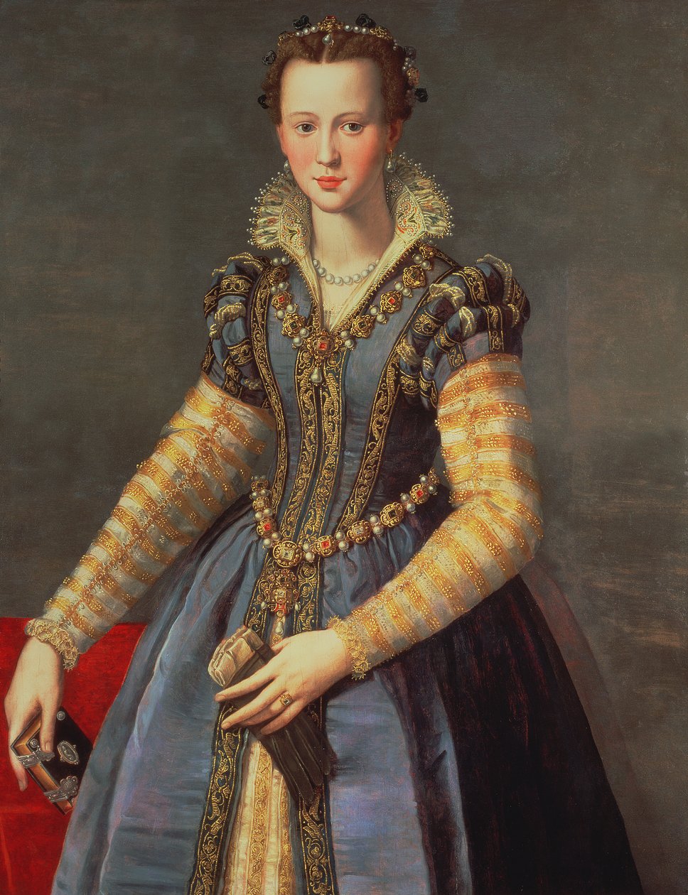 Marie de Medici (1573-1642), kone til Henri IV av Frankrike (1553-1610) (panel) av Alessandro Allori