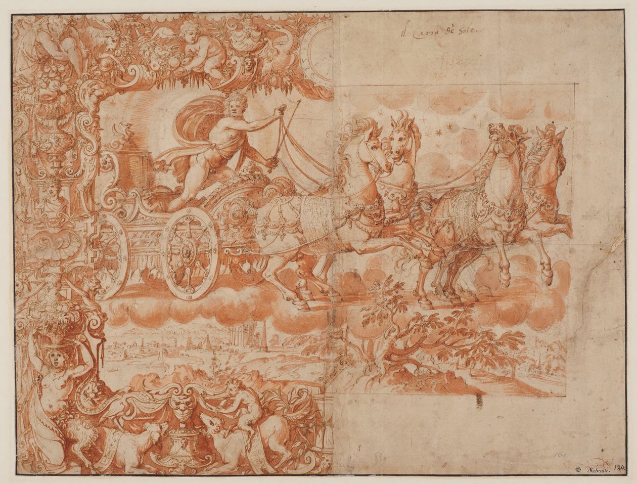 Phaeton fährt die Quadriga av Alessandro Allori