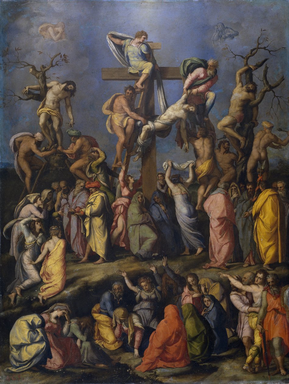 Nedstigningen fra korset, ca. 1560 av Alessandro Allori